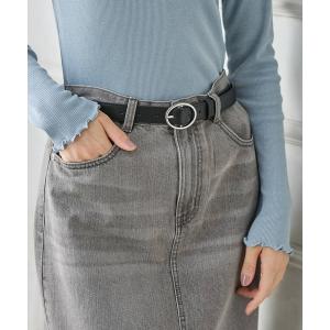 ベルト 中太リングバックルベルト レディースの商品画像