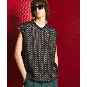 tシャツ Tシャツ メンズ 「UNISEX」Crochet Like Mesh Prime-Over Sleeveless T-Shirt/クロシェラ｜ZOZOTOWN Yahoo!店