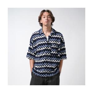 シャツ ブラウス メンズ Lace Knit Shirt