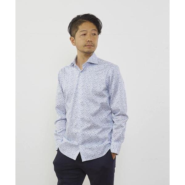 シャツ HITOYOSHI Wネーム モチーフプリントワイドカラーシャツ メンズ