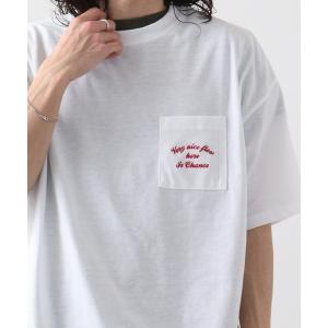 tシャツ Tシャツ メンズ オーバーサイズ 胸ポケットワンポイント刺繍Tシャツ｜ZOZOTOWN Yahoo!店