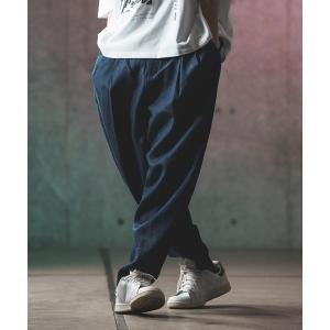 パンツ メンズ mp12248- Color scheme design ＆ balloon silhouette pants-chambray fa