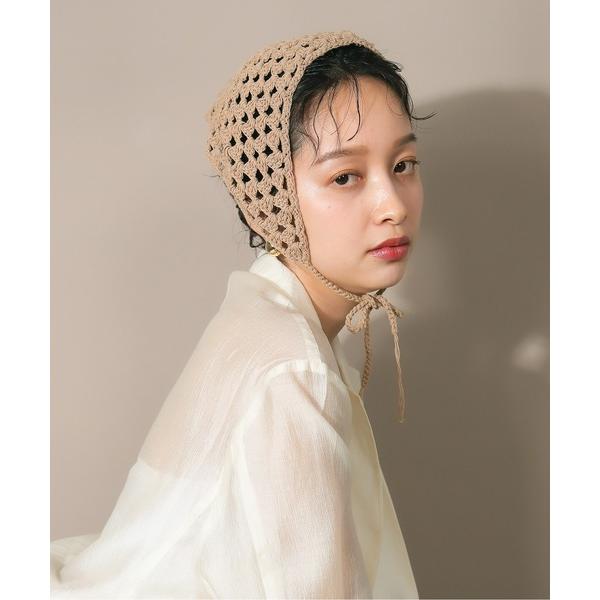 ニット帽 ニットキャップ クロシェ ナチュラル バブーシュカ レディース