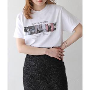 tシャツ Tシャツ レディース 「shemoshelly」WEB限定フォトプリントロゴT