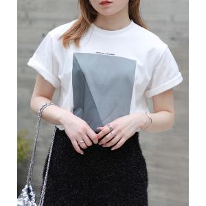 tシャツ 「HER CLOSET」WEB限定NEWニュアンスパネルロゴTシャツ WEB LIMITED NEW NUANCE PANEL LOGO T