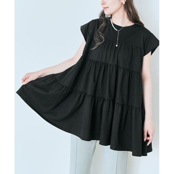 tシャツ ティアード チュニック Tシャツ レディース