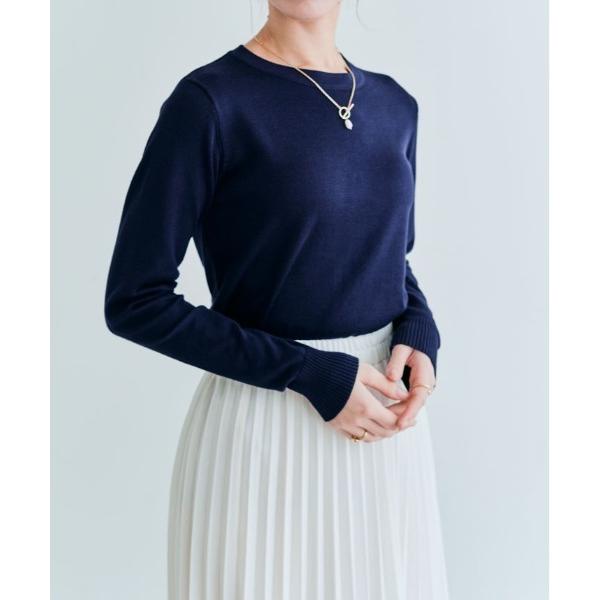 ニット セーター ラウンドネック ベーシック ハイゲージ ニット トップス レディース