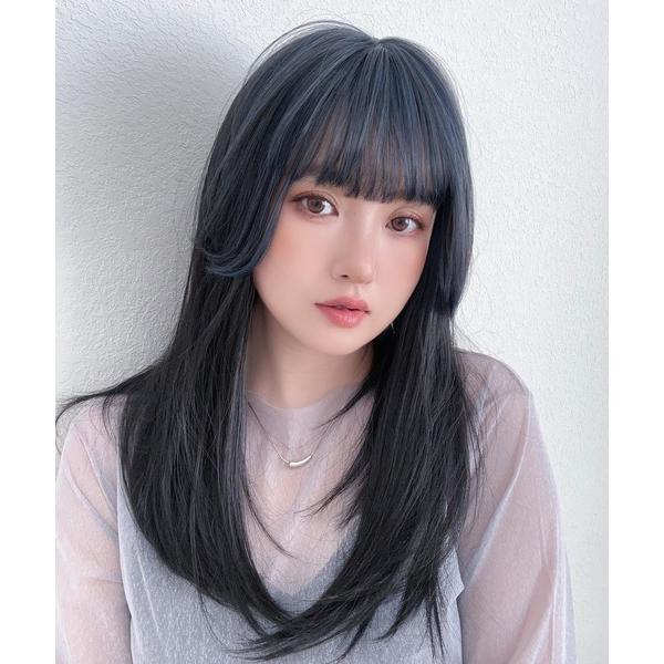 ウィッグ エクステ 「 前髪付きトップヘアピースミディアムストレート 」 部分ウィッグ 前髪ウィッグ...