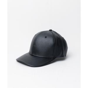 帽子 キャップ レディース 「NEW HATTAN」100% polyester PU leather baseball cap　フラットバイザータイ｜zozo