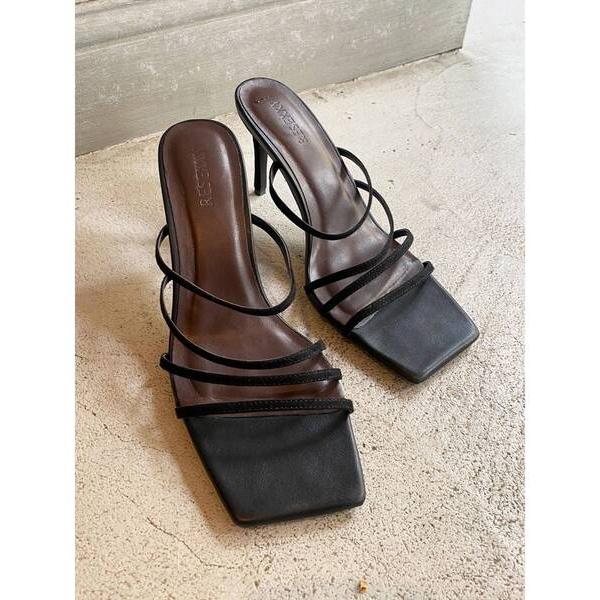 サンダル ランダムラインピンヒールサンダル レディース