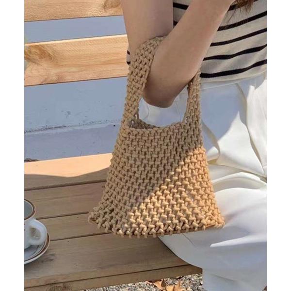ハンドバッグ かぎ編みニットバック