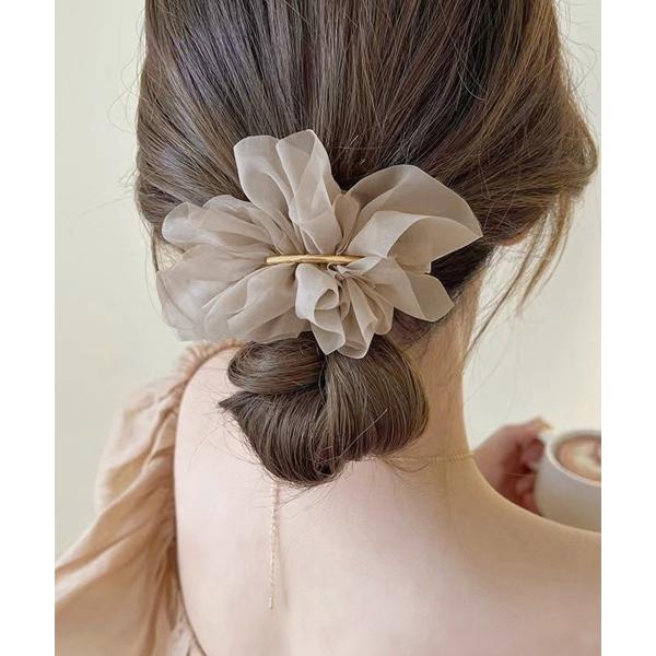 ヘアクリップ シフォンバレッタ レディースヘアアレンジ