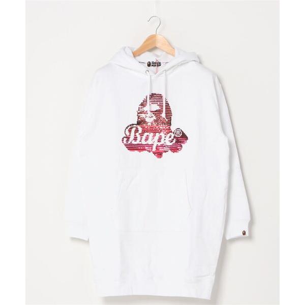 「A BATHING APE」 長袖ワンピース SMALL ホワイト レディース