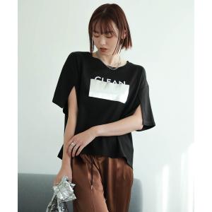 tシャツ シルバープリントロゴTシャツ レディース