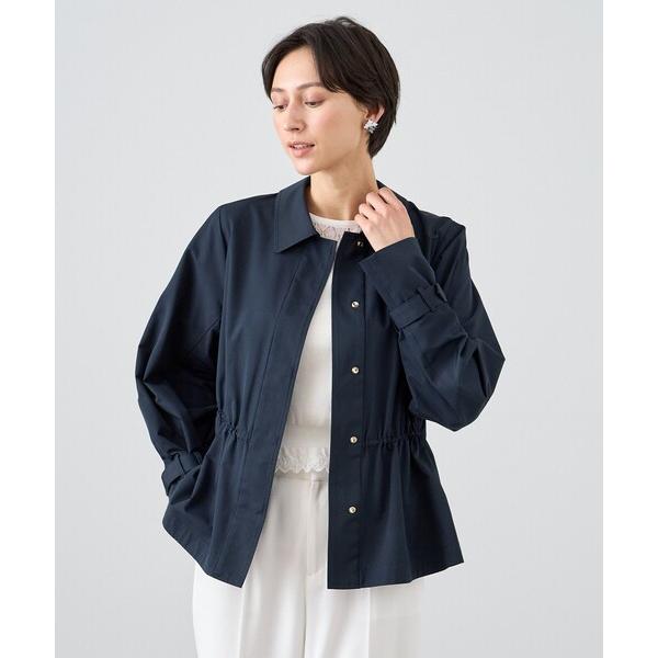 ブルゾン アウター コットンポリエステルステンカラーブルゾン レディース