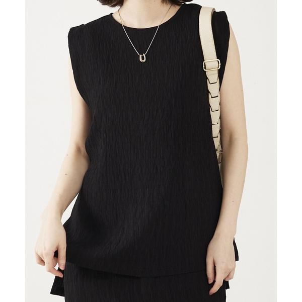 ブラウス シャツ 「セットアップ対応/ノースリーブ」楊柳バックジップノースリプルオーバー レディース