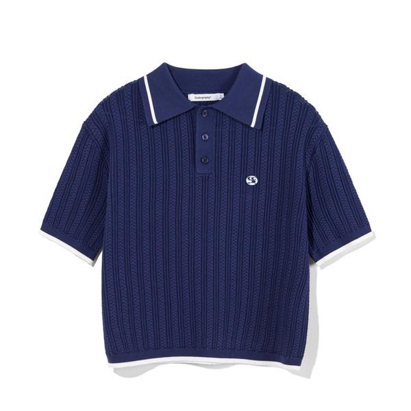 ポロシャツ ポロ (WOMAN) WAVE Symbol Cable  SHORT SLEEVE C...