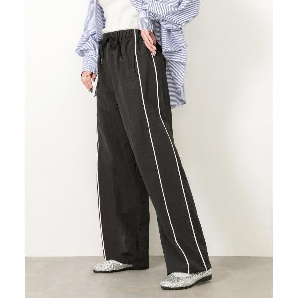 パンツ パイピングサイドライン ストレートパンツ レディース
