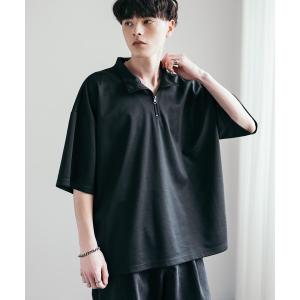 メンズ tシャツ Tシャツ オーバーサイズ接触冷感ポンチハーフジップTシャツ｜zozo