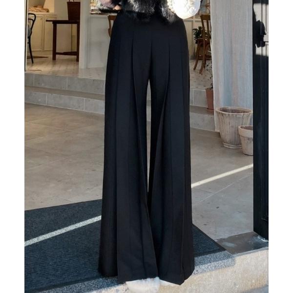 スラックス パンツ 「美シルエット」ワイドタックパンツ/スラックス レディース