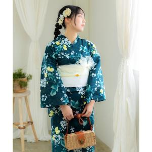 utatane 浴衣 浴衣3点セット 綿麻 水色の朝顔 レディース