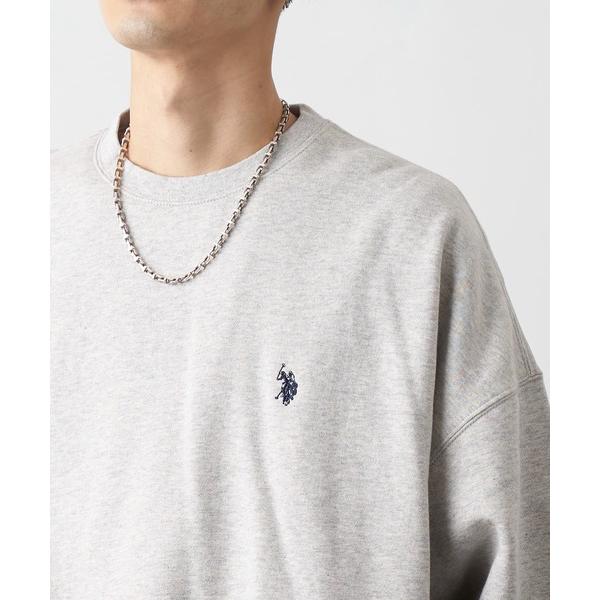 「U.S. POLO ASSN.」 スウェットカットソー LARGE 杢グレー メンズ