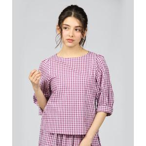 シャツ ブラウス レディース WV73 CHEMISE ギンガムリップルチェックブラウス｜zozo