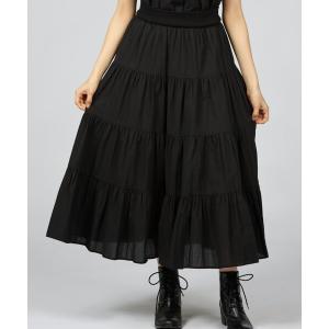 アニエスベーagnes b.トリアセテートマキシ丈スカート36美品 agnes b.（アニエスベー） スカート ブラック トリアセテート クレープ