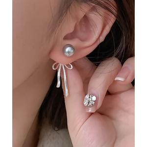 レディース ピアス pearl＆ribbon 2wayピアス｜zozo