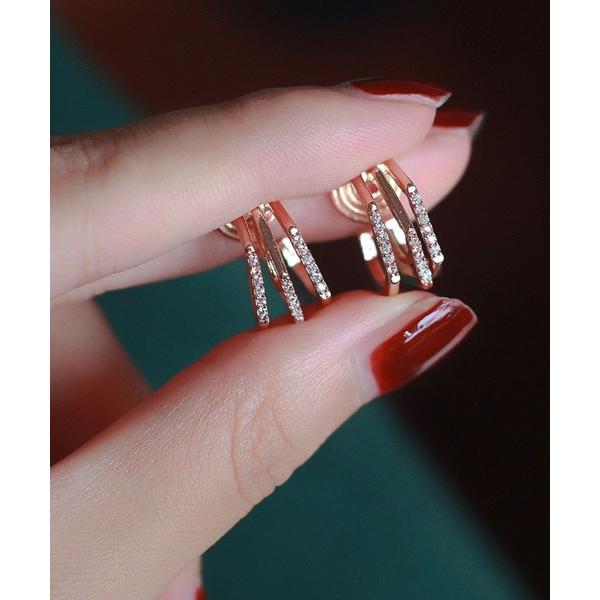 イヤリング アレルギー対応ジルコンイヤリング レディース