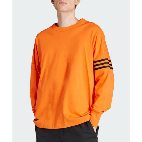 「adidas」 長袖Tシャツ LARGE オレンジ メンズ