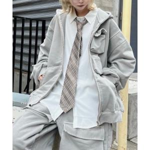 パーカー 「Never mind the XU」pocket cargo zip hoodie / 「ネバーマインド ザ エックスユー」ポケットカーゴ