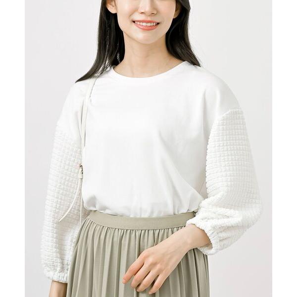 ポコポコスリーブ切替７分袖プルオーバー レディース