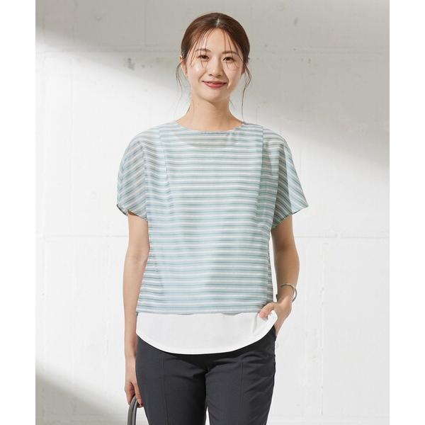 tシャツ シアーボーダーツイン カットソー レディース