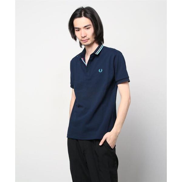 「FRED PERRY」 半袖ポロシャツ LARGE ネイビー メンズ