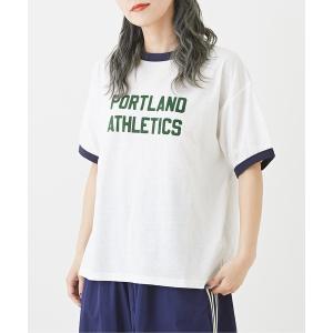 tシャツ Tシャツ レディース 片染天竺フロッキープリントリンガーTシャツ｜ZOZOTOWN Yahoo!店