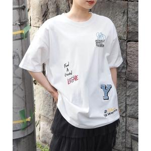 レディース tシャツ Tシャツ 「アソート」 落書き刺繍BIGTシャツの商品画像