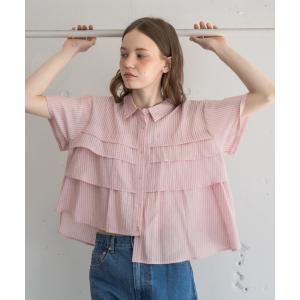 ブラウス シャツ 「ZOZOTOWN限定」asymmetry frill short sleeve shirt/半袖フリルシャツ レディース