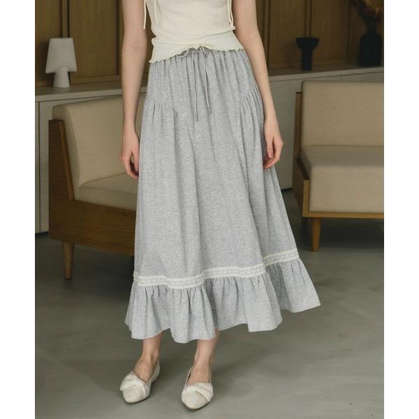 スカート sweat frill lace skirt/スウェットボリュームスカート