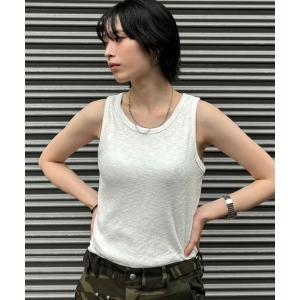 タンクトップ レディース ストリートファッション Chikashitsu + チカシツプラス ribbed tank top リブタンクトップ 袖なし｜zozo