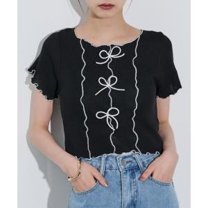 レディース tシャツ Tシャツ パイピングリボンTOPS｜zozo