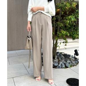 スラックス パンツ タックワイドパンツ レディース