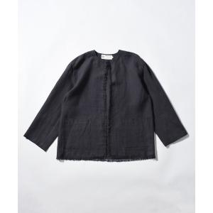 ジャケット ノーカラージャケット レディース 「Alderney／アルダニー」LINEN JACKET｜zozo