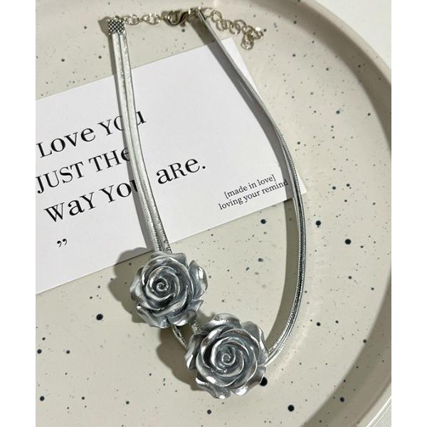 ネックレス silver rose necklace レディース