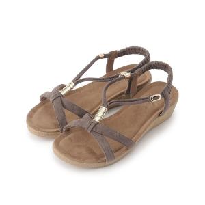 サンダル 「ふかふか中敷き」片手で履ける Yストラップサンダル レディース