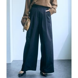ワイドパンツ パンツ 高身長　タックワイドパンツ　丈長め・トールサイズ　Essenave レディース