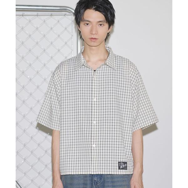 七分袖 シャツ ハーフスリーブショート丈ミニチェックシャツ「UNISEX」 メンズ レディース