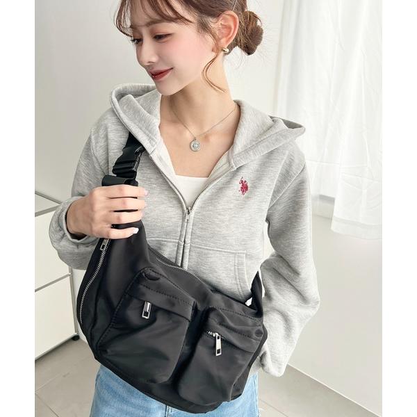 ウエストポーチ ウエストバッグ 立体ポケットナイロンボディバッグ レディース