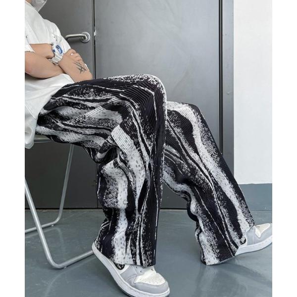 パンツ 「2025SS新柄追加」波柄ルーズパンツ/リラックスワイドパンツ/ユニセックス商品 メンズ ...