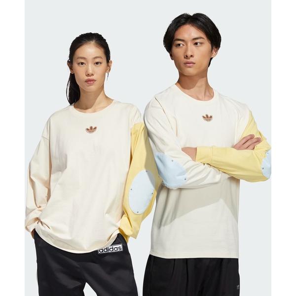 「adidas」 長袖Tシャツ - サンドベージュ メンズ